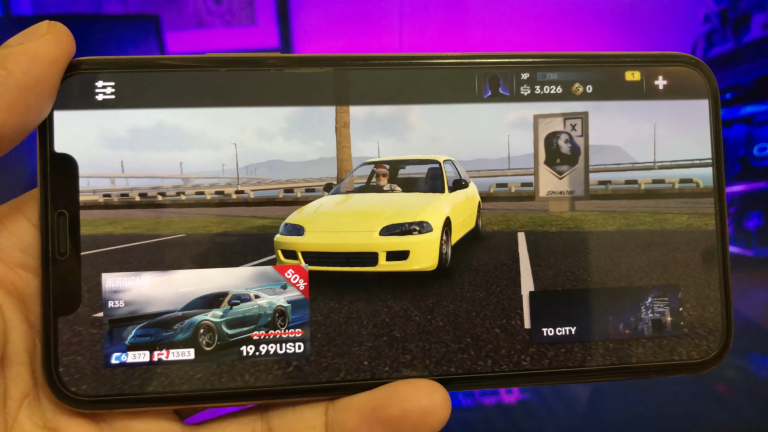 CarX Street game being played on an iOS device, showcasing the gameplay interface  and high-quality graphics